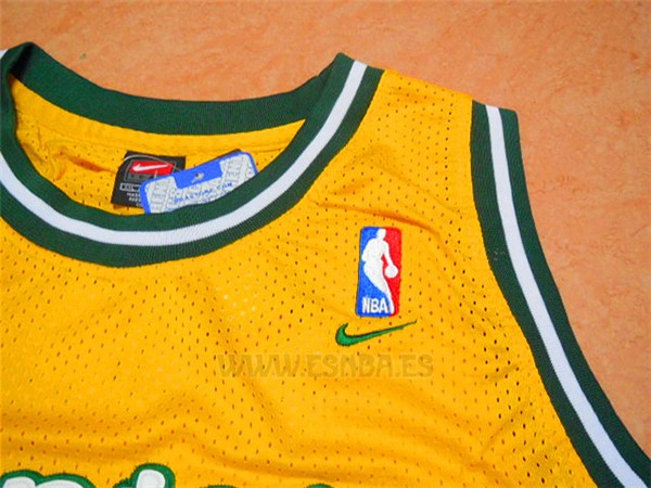 Camiseta Historic Seattle SuperSonics Ray Allen #34 Amarillo